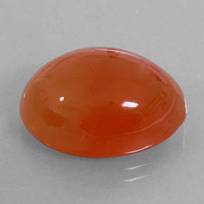 Cornalina naranja natural de 18,75 ct, corte óvalo, translúcido