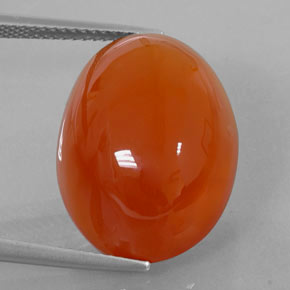 Cornalina naranja natural de 18,75 ct, corte óvalo, translúcido