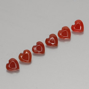 Gemas de cornalina naranja natural de  ct, forma de corazón, translúcido