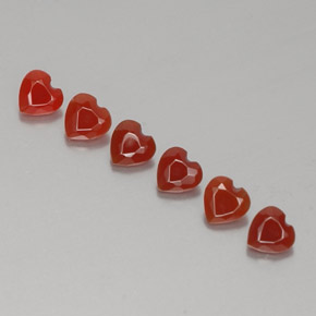 Gemas de cornalina naranja natural de  ct, forma de corazón, translúcido