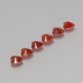 Gemas de cornalina naranja natural de  ct, forma de corazón, translúcido