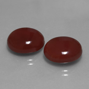 Gemas de cornalina rojo natural de  ct, corte óvalo, translúcido