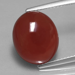 Cornalina naranja natural de 6,11 ct, corte óvalo, translúcido