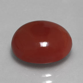 Cornalina naranja natural de 6,11 ct, corte óvalo, translúcido