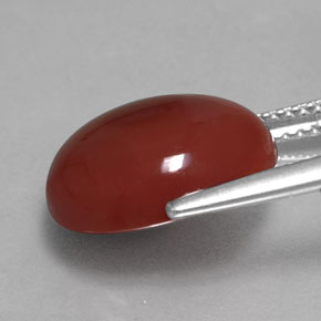 Cornalina naranja natural de 6,11 ct, corte óvalo, translúcido