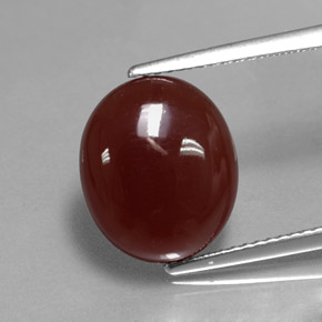 Cornalina marrón natural de 5,81 ct, corte óvalo, translúcido