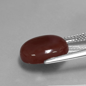 Cornalina marrón natural de 5,81 ct, corte óvalo, translúcido
