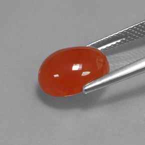 Cornalina naranja natural de 3,77 ct, corte óvalo, translúcido
