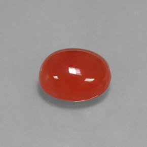 Cornalina naranja natural de 3,68 ct, corte óvalo, translúcido