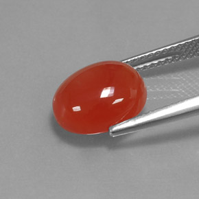 Cornalina naranja natural de 3,68 ct, corte óvalo, translúcido