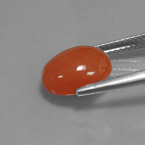 Cornalina naranja natural de 3,33 ct, corte óvalo, translúcido