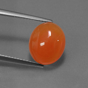 Cornalina naranja natural de 4,71 ct, corte óvalo, translúcido