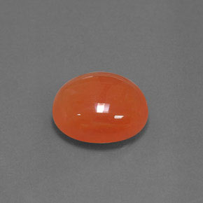 Cornalina naranja natural de 4,71 ct, corte óvalo, translúcido