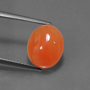 Cornalina Naranja natural de 4.56 ct, Corte Óvalo, Translúcido