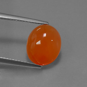 Cornalina naranja natural de 4,59 ct, corte óvalo, translúcido