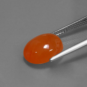 Cornalina naranja natural de 4,59 ct, corte óvalo, translúcido