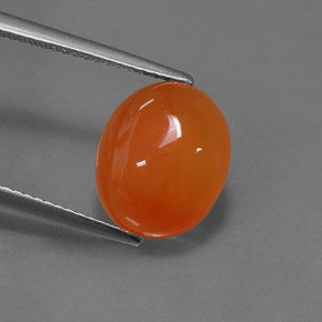 Cornalina naranja natural de 4,50 ct, corte óvalo, translúcido
