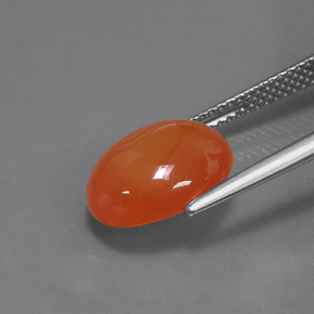Cornalina naranja natural de 4,50 ct, corte óvalo, translúcido