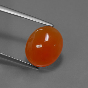 Cornalina naranja natural de 4,17 ct, corte óvalo, translúcido