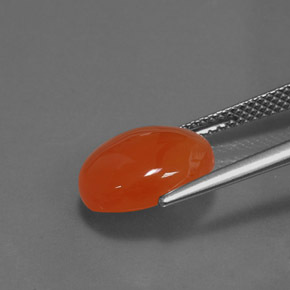 Cornalina naranja natural de 4,17 ct, corte óvalo, translúcido