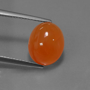 Cornalina naranja natural de 5,07 ct, corte óvalo, translúcido