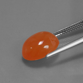 Cornalina naranja natural de 5,07 ct, corte óvalo, translúcido