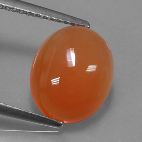 Cornalina naranja natural de 4,22 ct, corte óvalo, translúcido