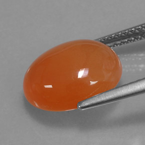 Cornalina naranja natural de 4,22 ct, corte óvalo, translúcido