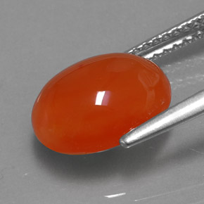 Cornalina naranja natural de 3,29 ct, transparente, transparente / translúcido