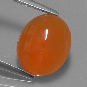 Cornalina naranja natural de 3,51 ct, transparente, transparente / translúcido