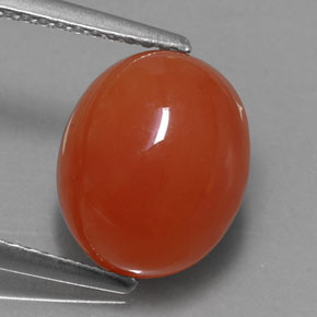 Cornalina naranja natural de 4,16 ct, transparente, transparente / translúcido