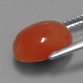 Cornalina naranja natural de 4,16 ct, transparente, transparente / translúcido