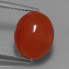 Cornalina naranja natural de 3,67 ct, transparente, transparente / translúcido