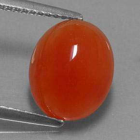 Cornalina naranja natural de 4,00 ct, transparente, transparente / translúcido