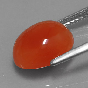Cornalina naranja natural de 4,00 ct, transparente, transparente / translúcido