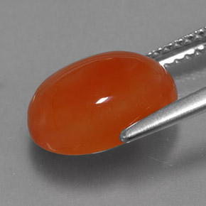Cornalina naranja natural de 4,11 ct, transparente, transparente / translúcido
