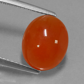 Cornalina naranja natural de 3,80 ct, transparente, transparente / translúcido