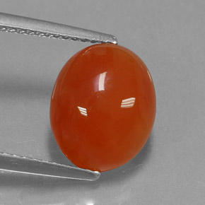 Cornalina naranja natural de 3,43 ct, transparente, transparente / translúcido