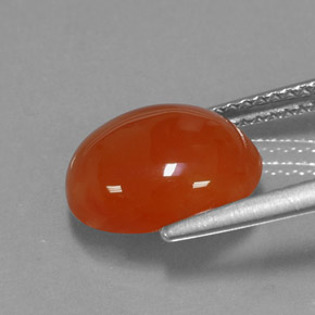 Cornalina naranja natural de 3,43 ct, transparente, transparente / translúcido