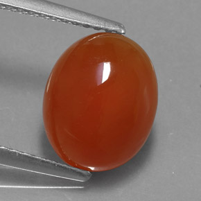 Cornalina naranja natural de 3,44 ct, transparente, transparente / translúcido