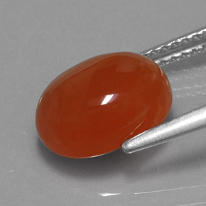 Cornalina naranja natural de 3,44 ct, transparente, transparente / translúcido
