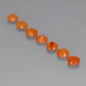 Gemas de cornalina naranja natural de  ct, transparente, transparente / translúcido