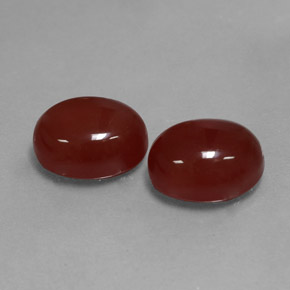 Gemas de cornalina rojo natural de  ct, corte óvalo, translúcido