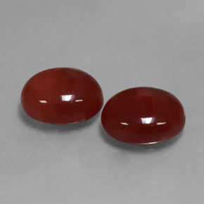 Gemas de cornalina rojo natural de  ct, corte óvalo, translúcido