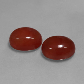 Gemas de cornalina rojo natural de  ct, corte óvalo, translúcido