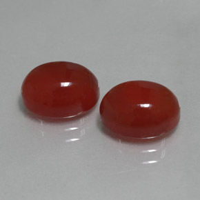 Gemas de cornalina rojo natural de  ct, corte óvalo, translúcido