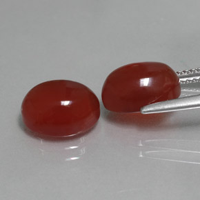 Gemas de cornalina rojo natural de  ct, corte óvalo, translúcido
