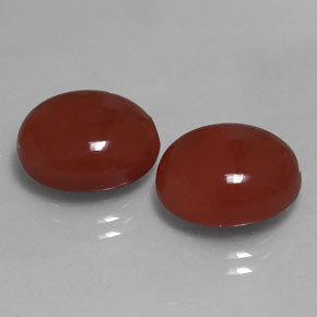Gemas de cornalina rojo natural de  ct, corte óvalo, translúcido