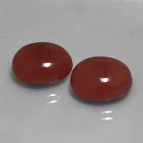 Gemas de cornalina rojo natural de  ct, corte óvalo, translúcido