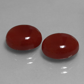 Gemas de cornalina rojo natural de  ct, corte óvalo, translúcido